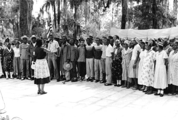 Students from the new Stanton High School performing at the Florida Folklife Festival in White Springs, 1956.