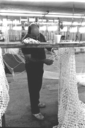 Fishing net being made at Burbank net shop - Fernandina Beach, Florida