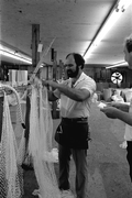 Fishing net being made at Burbank net shop - Fernandina Beach, Florida