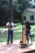 Jesus Rodriguez and Cecilia Santos playing music at the 1991 Florida Folk Festival - White Springs, Florida