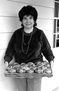 Lu Gurley holding pysanky, or Ukrainian Easter eggs, she made- White Springs, Florida