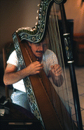 Jesus Rodriguez playing the Venezuelan harp- Naples, Florida