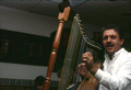 Jesus Rodriguez playing the Venezuelan harp- Naples, Florida