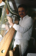 Jesus Rodriguez playing the Venezuelan harp- Naples, Florida