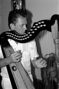 Jesus Rodriguez playing Venezuelan harp- Miami, Florida.