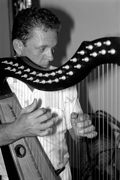 Jesus Rodriguez playing Venezuelan harp- Miami, Florida.