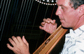 Jesus Rodriguez playing Venezuelan harp- Miami, Florida.