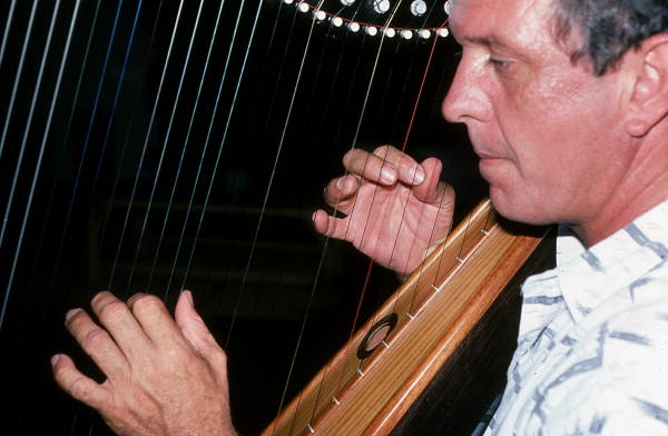Jesus Rodriguez playing Venezuelan harp- Miami, Florida.