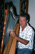 Jesus Rodriguez playing Venezuelan harp- Miami, Florida.