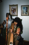 Cecilia Santos plays Venezuelan harp- Miami, Florida.