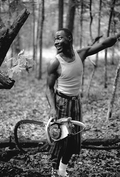 Basket maker Alphonso Jennings searching for a white oak tree in order to make his next basket - Lamont, Florida