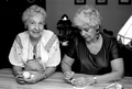 Ukrainian Easter egg decorator Ola Kryway (L) and apprentice Mary Martin decorating eggs - Titusville, Florida.