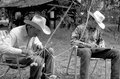 Cow whip maker George "Junior" Mills (l) and his apprentice J. Taylor Marcus working - Okeechobee, Florida.