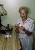 Ola Kryway decorating an egg - Titusville, Florida.