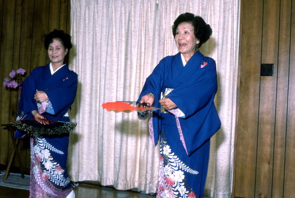 Kazuko Law, right, and apprentice Ofuyu Forrest performing a traditional Japanese dance - Gulf Breeze, Florida