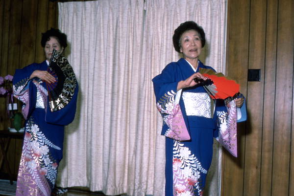 Kazuko Law, right, and apprentice Ofuyu Forrest performing a traditional Japanese dance - Gulf Breeze, Florida