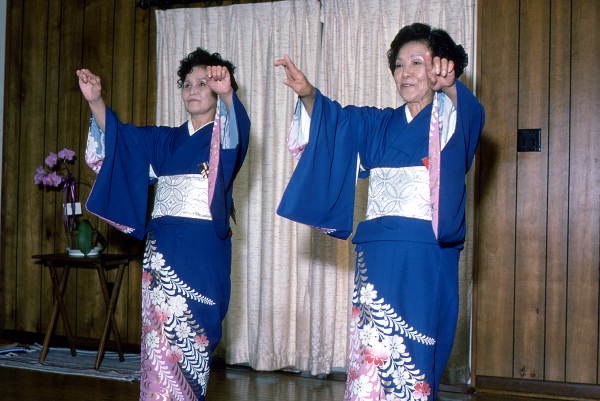 Kazuko Law, right, and apprentice Ofuyu Forrest performing a traditional Japanese dance - Gulf Breeze, Florida
