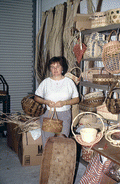 Basketmaker Mary Brandenburg and baskets - West Palm Beach, Florida.