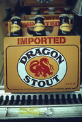 6 pack of Dragon Stout being sold at the Jamroc grocery store - Belle Glade, Florida.