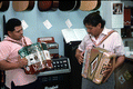 Norteno accordion player Tomas Granado, right, and his apprentice Abe Arrazola - Homestead, Florida.