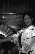 Ofuyu Forrest, apprentice to Kazuko Law, practicing traditional Japanese dance - Gulf Breeze, Florida.