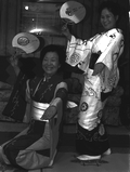 Kazuko Law, left, and her apprentice Ofuyu Forrest practicing traditional Japanese dance - Gulf Breeze, Florida.