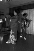 Kazuko Law, left, and her apprentice Ofuyu Forrest practicing traditional Japanese dance - Gulf Breeze, Florida.