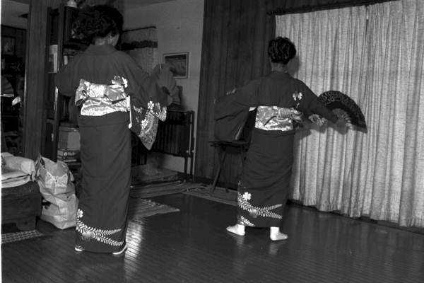 Kazuko Law, left, and her apprentice Ofuyu Forrest practicing traditional Japanese dance - Gulf Breeze, Florida.