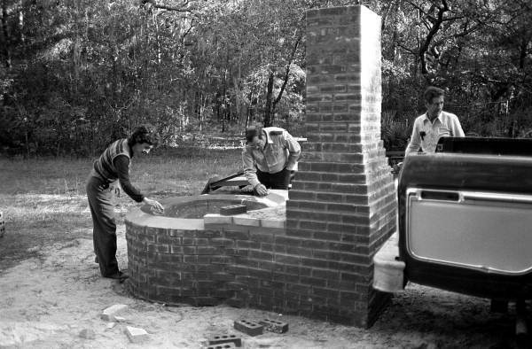 Cane furnace under construction at the Stephen Foster State Folk Culture Center - White Springs, Florida.