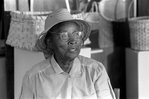 Basket maker Lucreaty Clark at the 1984 Florida Folk Festival - White Springs, Florida