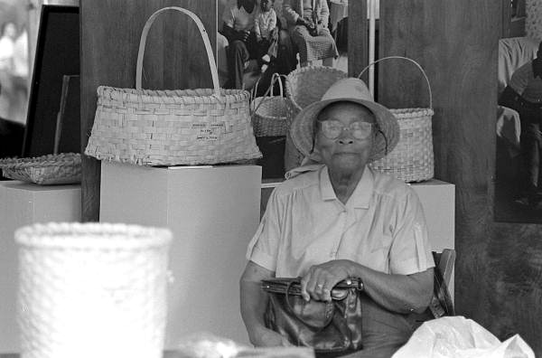 Basket maker Lucreaty Clark at the 1984 Florida Folk Festival - White Springs, Florida