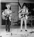Gamble Rogers, right, and Paul Champion performing at the 1985 Florida Folk Festival - White Springs, Florida