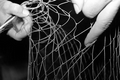 Closeup of net making demonstration at the 1987 Florida Folk Festival - White Springs, Florida