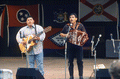 Norteno accordion player Tomas Granado, right, and his apprentice Abraham Arrazola performing at the 1992 Florida Folk Festival - White Springs, Florida.