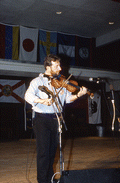 James Kelly playing Irish fiddle at the 1992 Florida Folk Festival - White Springs, Florida.