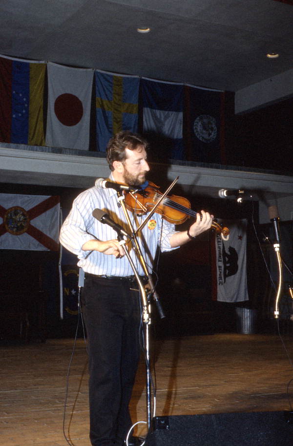 James Kelly playing Irish fiddle at the 1992 Florida Folk Festival - White Springs, Florida.