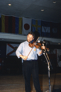 James Kelly playing Irish fiddle at the 1992 Florida Folk Festival - White Springs, Florida.