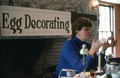 Sophia Moskaluk demonstrating Ukrainian egg decorating - White Springs, Florida