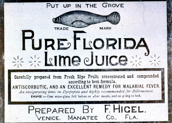 F. Higel's medicinal citrus syrup label.