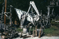 Cypress wood in the yard at the Cypress Knee Museum - Palmdale, Florida.