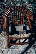 Chair made from cypress wood .