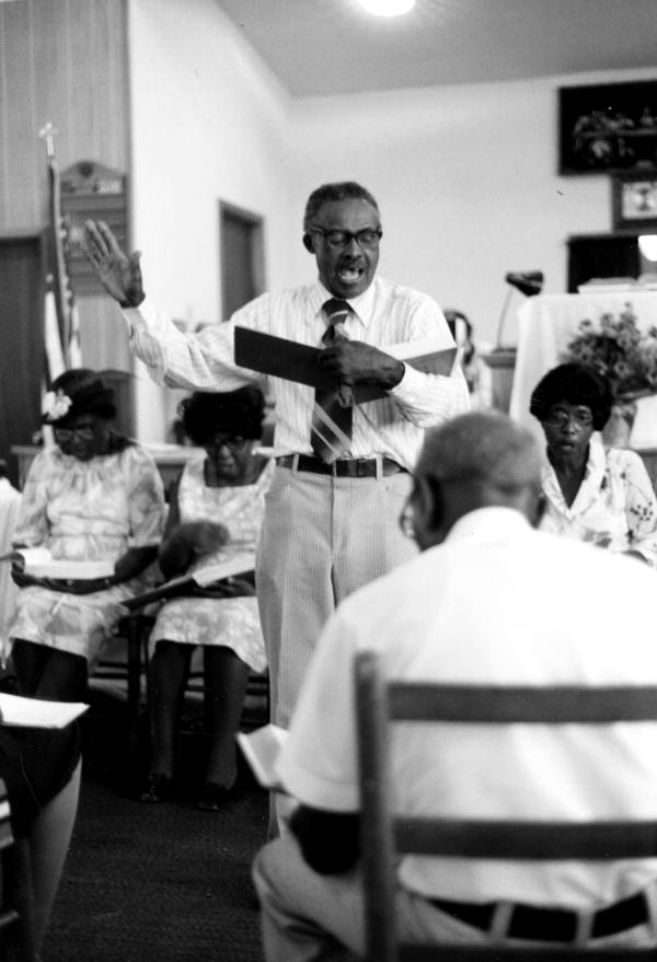 M.L. Long leading sacred harp singing at S.E. Alabama & Florida Union Sacred Harp Sing: Campbellton, Florida