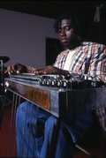 Chris Brinson plays a slide guitar - Leesburg, Florida.