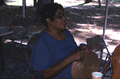 Basket maker Ella Mae Huffman at the 1977 Florida Folk Festival - White Springs, Florida