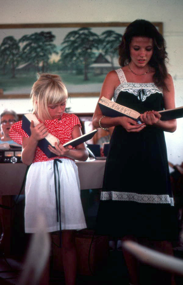 Girls leading congregation in Sacred Harp singing at the Bethlehem Primitive Baptist Church (not after 1978)