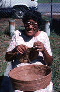 Basket maker Ella Mae Huffman and basket : b Gainesville, Florida
