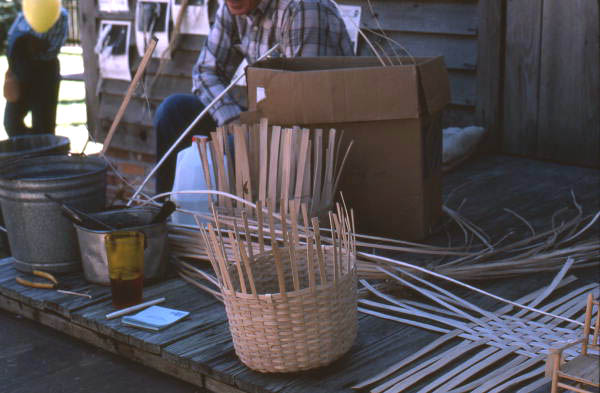 Baskets being worked on by Dewey Martin - Pensacola, Florida.