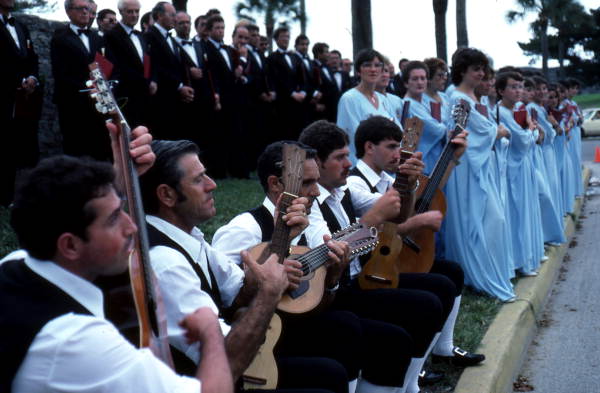 Musicians playing for Minorcan dancers - Saint Augustine, Florida