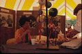Kazuko Law with temari and origami she made - White Springs, Florida