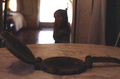 Cast iron griddle used to bake tortillas - Seville, Florida.